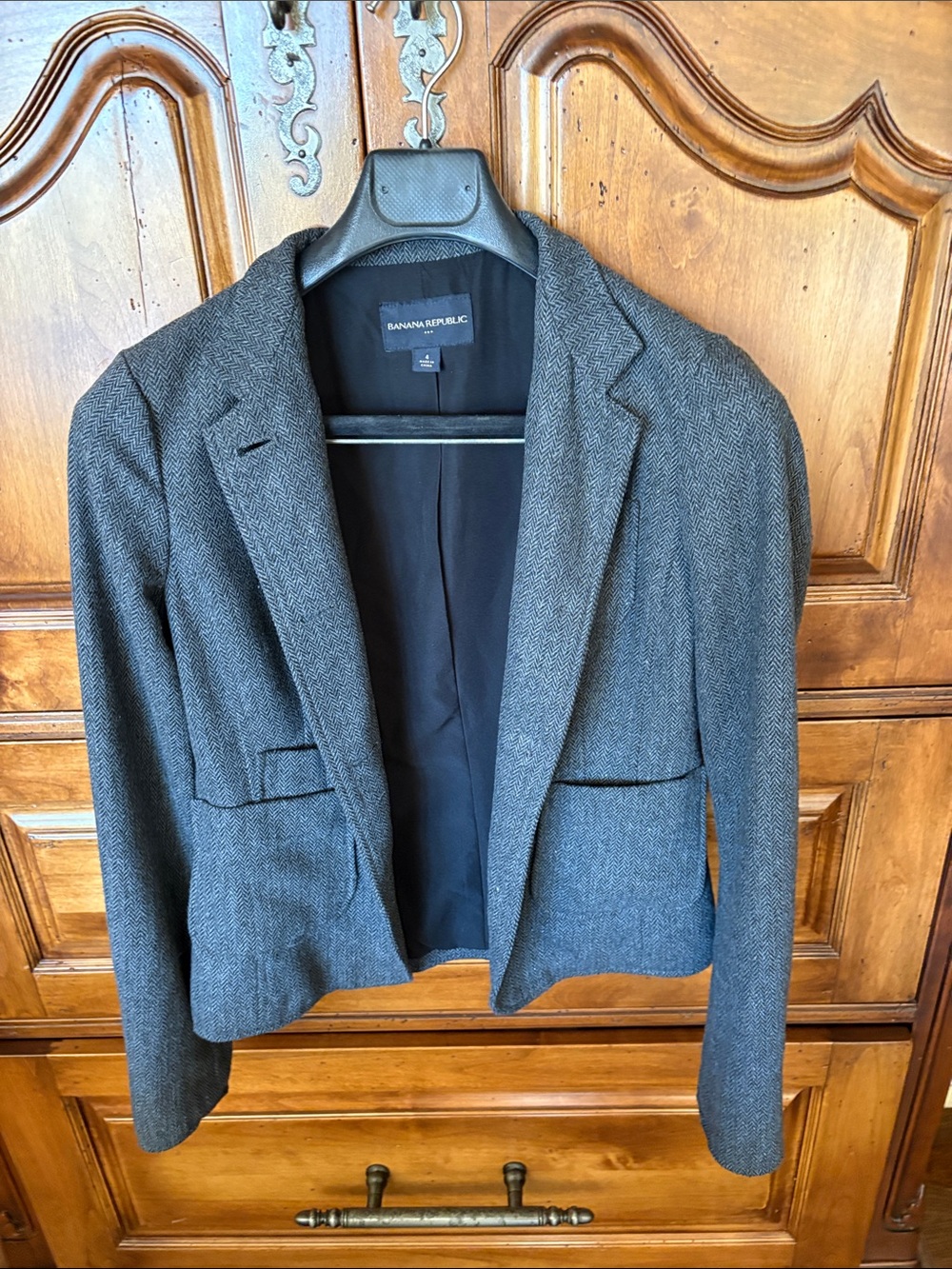 Banana Republic Gray Herringbone Women's Blazer